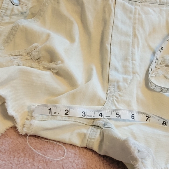 American Eagle Distressed White Acid Washed Shortall Overall Shorts. Sz: M - Picture 4 of 8